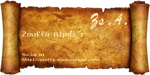 Zsuffa Alpár névjegykártya